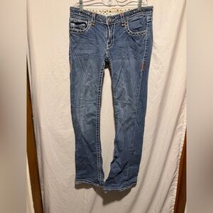L.A. Idol USA Women’s Blue Denim Slight Flare with Rhinestone Sz 9